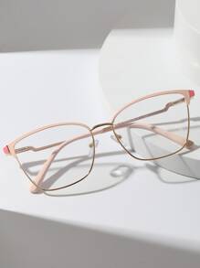 猫眼女士时尚设计眼镜 - 藕粉色 - 查看 1