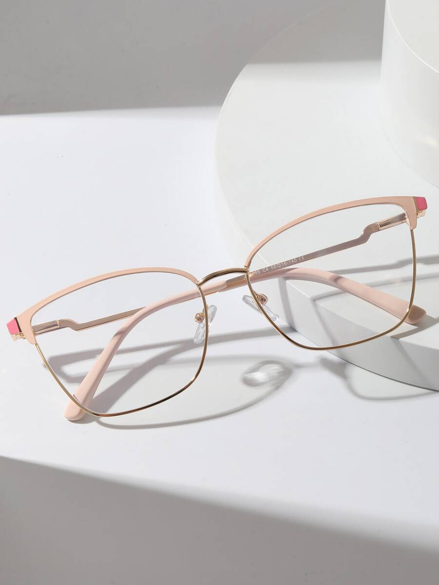 猫眼女士时尚设计眼镜 - 藕粉色 - 查看 1