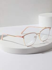 猫眼女士时尚设计眼镜 - 藕粉色 - 查看 4