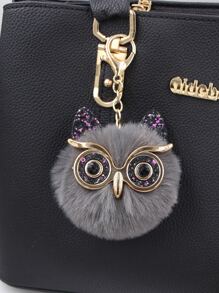 Sequin & Owl Decor Bag Charm - Dark Grey - View 2