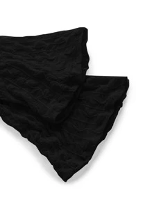 SHEIN ICON 91s風鈴袖系綁紋理透視黑色上衣 - 黑色 - 查看 3