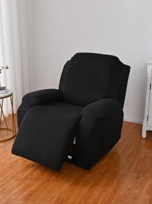 1 套純色按摩椅套,全覆蓋沙發套,適合書房、臥室和客廳 - 黑色 - 查看 3