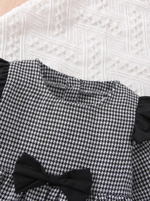 Đầm em bé Xù Nơ trước răng cưa Dễ thương - Đen và trắng - Xem 6