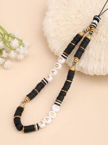 Hình ảnh chữ cái Dây buộc điện thoại đính cườm - Nhiều màu - Xem 2