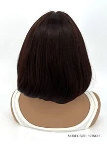 Peluca sintética corto recto con tupe - Marrón - Ver 2