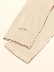 Solid Fingerless Long Gloves Halloween - Beige - View 3