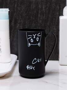 2件套猫咪印花漱口杯家居浴室装饰