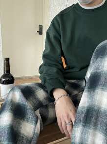 DAZY 男士素色落肩袖運動衫