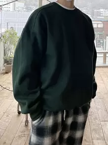 DAZY 男士素色落肩袖運動衫