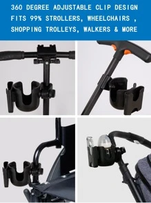 1入組折疊式嬰兒車水瓶支架 - 黑色 - 查看 3