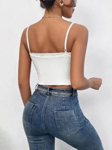 SHEIN Essnce Lace Trim Cami Top