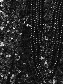 LOVE&LEMONADE Black Rhinestone Mermaid Chain Sleeve Backless Sequin Formal Dress, Elegant For Gala, Wedding Guest, Graduation Ceremony, Evening Party - Black - View 3