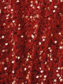 LOVE&LEMONADE 露背美人鱼下摆亮片吊带连衣裙，优雅正式晚会舞会礼服，适合婚礼嘉宾、毕业典礼、晚宴 - 紅色 - 查看 7