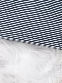 Baby Boy Striped Tee & Star Print Overall Jumpsuit - Blue and White - View 8