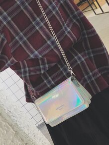 迷你鐳射翻蓋鏈條方包 - 彩色 - 查看 2