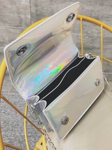 迷你鐳射翻蓋鏈條方包 - 彩色 - 查看 3