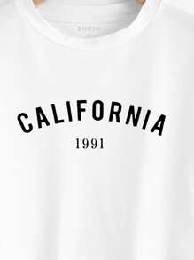 INAWLY 字母图案短款 T 恤 图案 T 恤 女式上衣