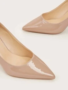Fall/Winter Women's Simple Nude Colored High Heeled Shoes For Outdoor, Elegant - Apricot - View 5