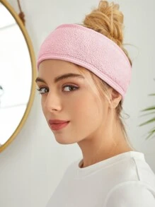 SHEIN Basic living BASIC LIVING 1 件入純色鉤環緊固件浴缸頭帶 - 粉色 - 查看 9