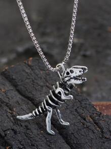 Fashionable and Popular Men Dinosaur Skeleton Charm Necklace Alloy for Jewelry Gift and for a Stylish Look - Antique Silver - View 1