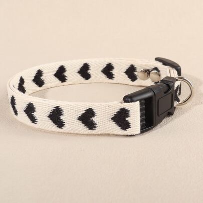 1 Stück Herzmuster Jacquard Weiches Haustierhalsband, geeignet für kleine Katzen und Hunde für den Innen- und Außenbereich (nicht geeignet für große Hunde)