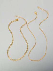 Nooxian 2pcs Minimalist Chain Necklace