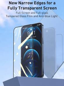 3pcs 30D Full Cover Screen Protector Compatible With Apple IPhone 16/16 Plus/16 Pro/16 Pro Max/15/15Plus/15Pro/15Promax - Black - View 5