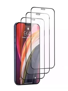 3pcs 30D Full Cover Screen Protector Compatible With Apple IPhone 16/16 Plus/16 Pro/16 Pro Max/15/15Plus/15Pro/15Promax - Black - View 9