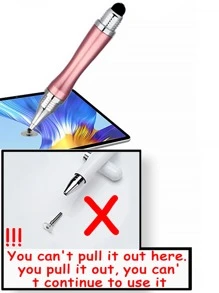 1pc 2 In 1 Touch Screen Stylus Pen - Pink - View 6