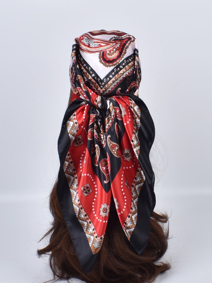 Paisley Print Bandana - Red - View 1