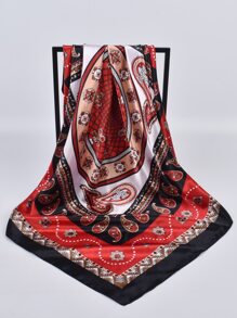 Paisley Print Bandana - Red - View 2
