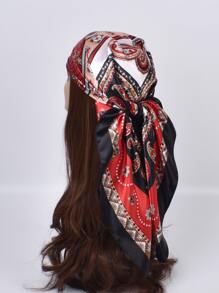 Paisley Print Bandana - Red - View 3