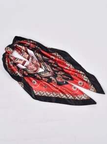 Paisley Print Bandana - Red - View 4