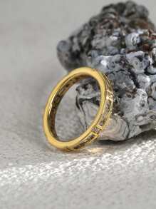 Charm-In 1入組方晶鋯石裝飾戒指銅首飾類