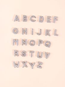 1 pieza Collar para mascota con diseño de diamante de imitación con letra para - Plateado - Ver 1