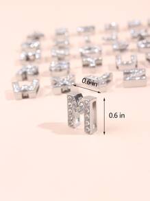 1 pieza Collar para mascota con diseño de diamante de imitación con letra para - Plateado - Ver 3