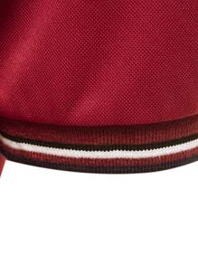 Manfinity Homme Men Contrast Trim Polo Shirt - Burgundy - View 5