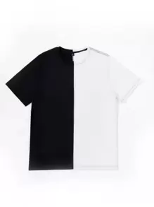 Manfinity Tops Nam Đồ họa Lá thư Đường phố - Đen và trắng - Xem 3