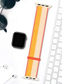 尼龙运动表带，兼容 表带 38 40 41 42 44 45 46 49 毫米，玉米黄色尼龙可调节透气男女编织表带，兼容 Series Ultra 11 10 9 8 7 6 5 4 3 2 1 SE，可作为返校学生的礼物 - 彩色 - 查看 2