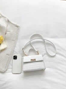 Mini Dập nổi cá sấu Đập nhẹ Hình vuông , Túi đeo chéo , Vai , , Nhẹ , Với Có thể điều chỉnh NỮ , & Cổ cồn trắng Công nhân
工人 , Cho cô gái , Đối với Cho văn phòng , Làm việc , Làm Việc  , Commute - trắng - Xem 7