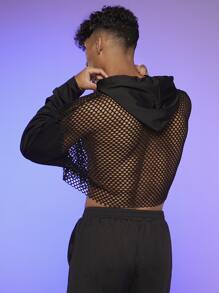 FeverCity Áo nỉ Nam Dây kéo cắt màu trơn Đường phố - màu đen - Xem 2