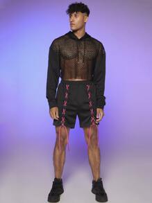 FeverCity Áo nỉ Nam Dây kéo cắt màu trơn Đường phố - màu đen - Xem 3