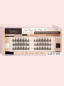 Pestañas Manga, 1 caja de pestañas postizas individuales con diseño de cola de sirena - Negro - Ver 1