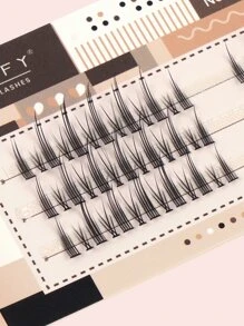 Pestañas Manga, 1 caja de pestañas postizas individuales con diseño de cola de sirena - Negro - Ver 3