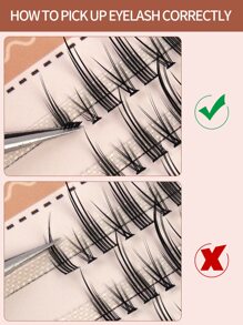 Pestañas Manga, 1 caja de pestañas postizas individuales con diseño de cola de sirena - Negro - Ver 4