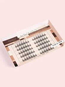 Manga Lashes, 1box Mermaid Tail Design Individual False Eyelashes - Black - View 2