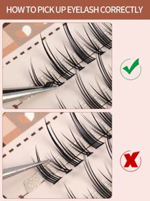Manga Lashes, 1box Mermaid Tail Design Individual False Eyelashes - Black - View 3
