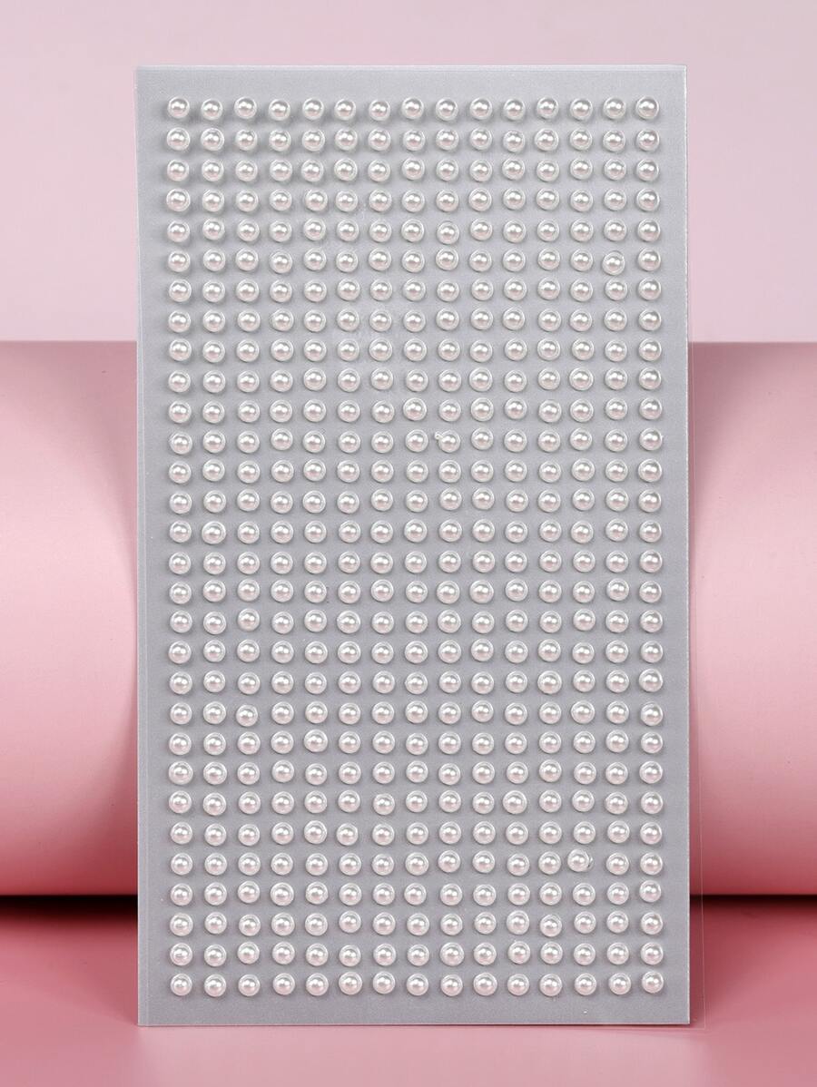 1張珍珠面部紋身貼紙 - 白色 - 查看 1