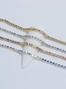 4pcs Rhinestone Decor Chain Nail Art Decoration DIY Nail Charms Nail Gems Nail Supplies