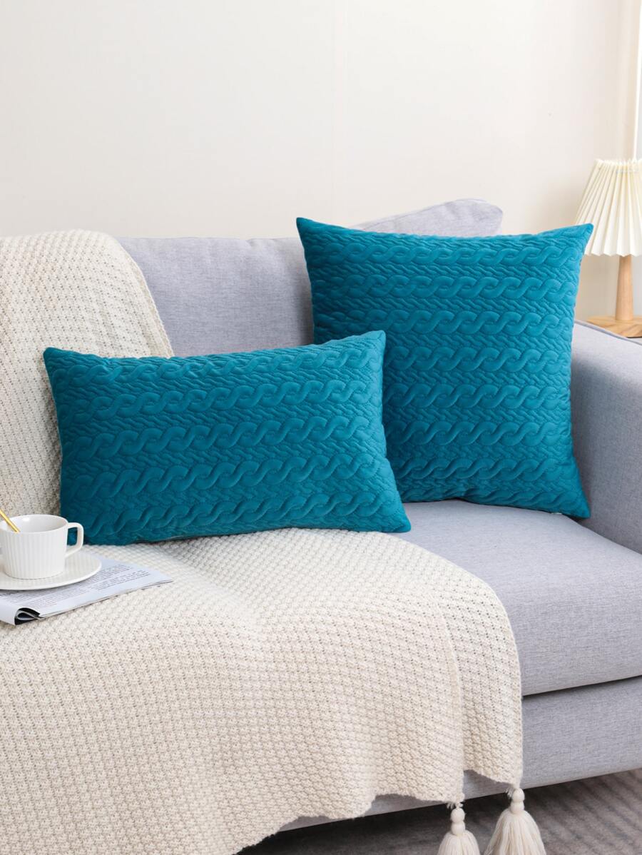 Plain Embossed Cushion Cover Without Filler, Quilted Throw Pillow Cover, Pillow Insert Not Include, For Sofa, Living Room